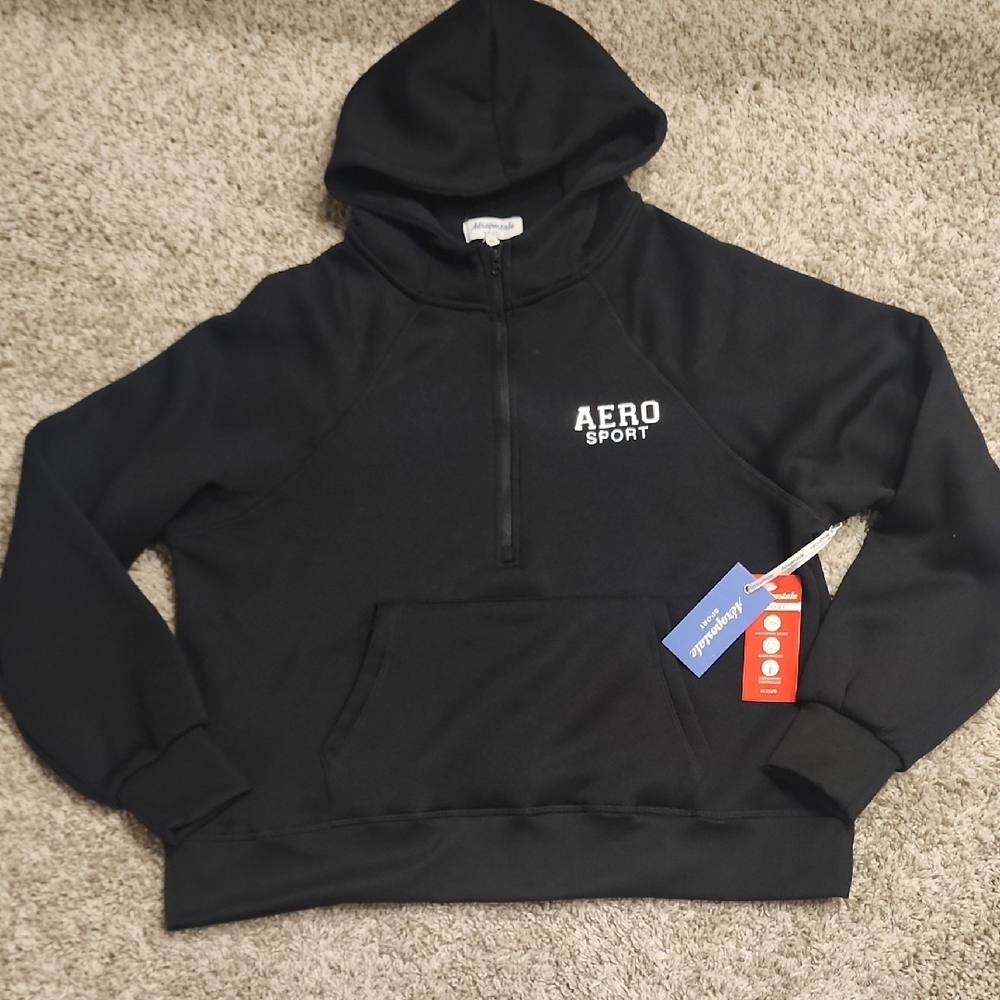 Aeropostale Sport Black Zip-Up Women's Sweater